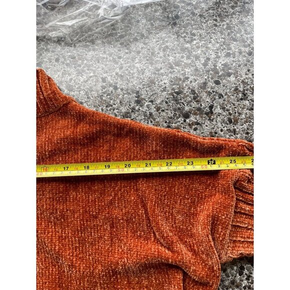Rust‎ Orange Chenille Sweater By Moral Fiber Women’s Sz L - Picture 11 of 13